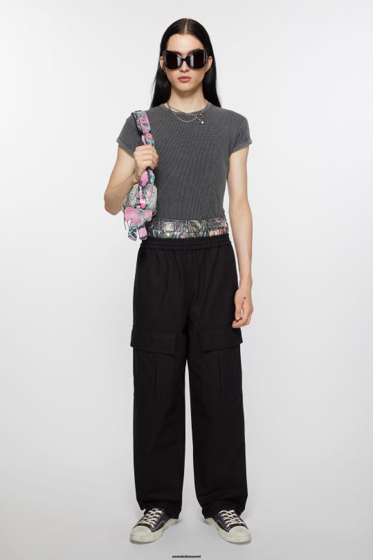Acne Studios jalkineet musta / luonnonvalkoinen 0VF2B1216 matalat lenkkarit