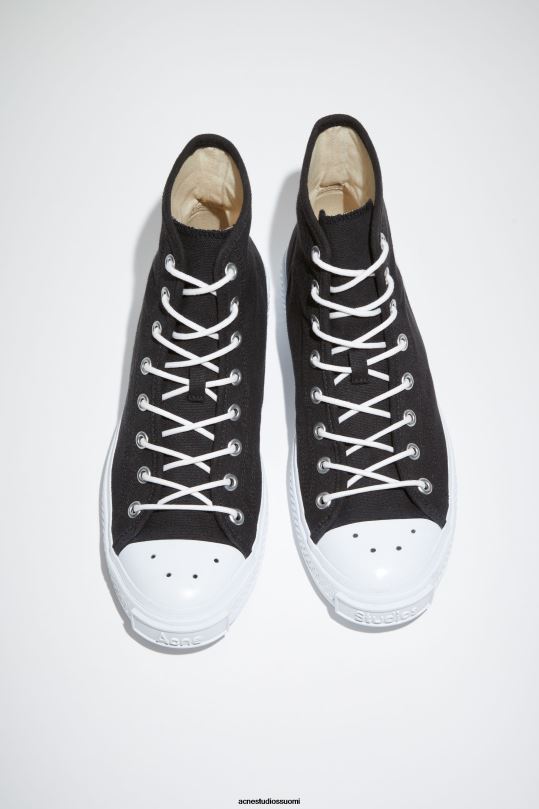 Acne Studios jalkineet musta / luonnonvalkoinen 0VF2B1220 korkeat lenkkarit