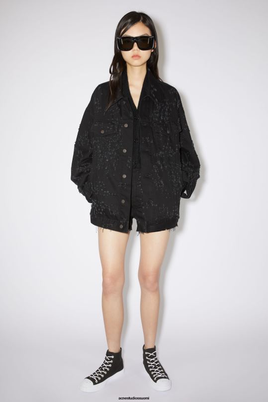 Acne Studios jalkineet musta / luonnonvalkoinen 0VF2B485 korkeat lenkkarit