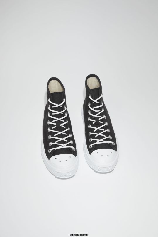 Acne Studios jalkineet musta / luonnonvalkoinen 0VF2B485 korkeat lenkkarit