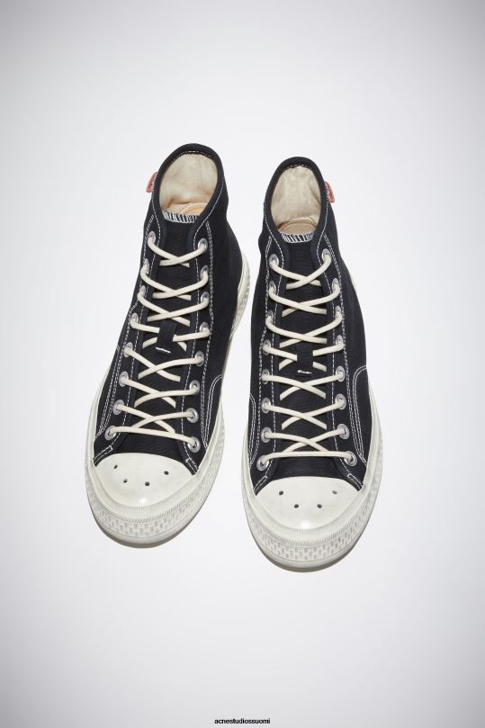 Acne Studios jalkineet musta / luonnonvalkoinen 0VF2B514 korkeat lenkkarit