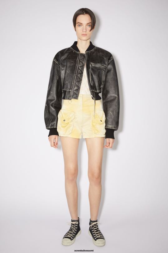 Acne Studios jalkineet musta / luonnonvalkoinen 0VF2B514 korkeat lenkkarit