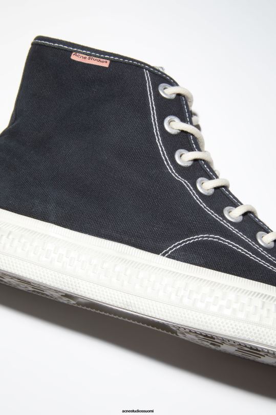 Acne Studios jalkineet musta / luonnonvalkoinen 0VF2B514 korkeat lenkkarit