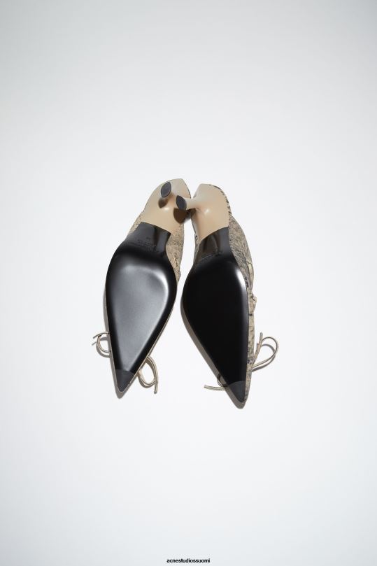 Acne Studios jalkineet beige/vihreä 0VF2B792 nauhoitettu kantapää muuli kiitotien show