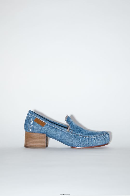 Acne Studios jalkineet sininen 0VF2B537 korkokenkilliset denim-loaferit