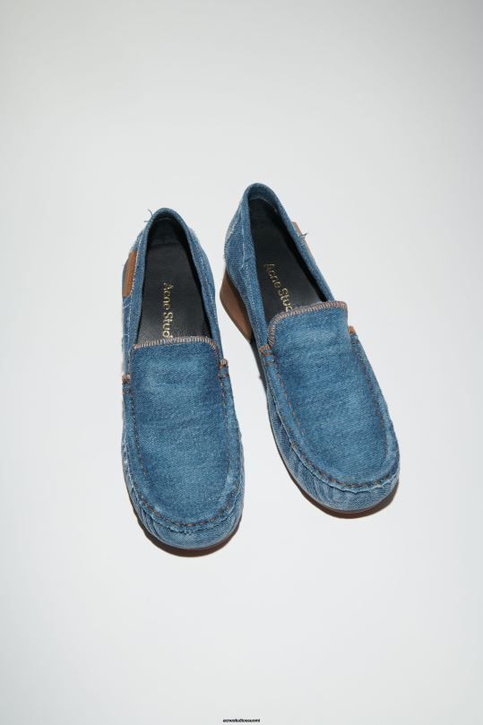 Acne Studios jalkineet sininen 0VF2B537 korkokenkilliset denim-loaferit