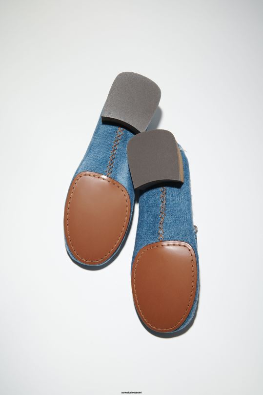 Acne Studios jalkineet sininen 0VF2B537 korkokenkilliset denim-loaferit