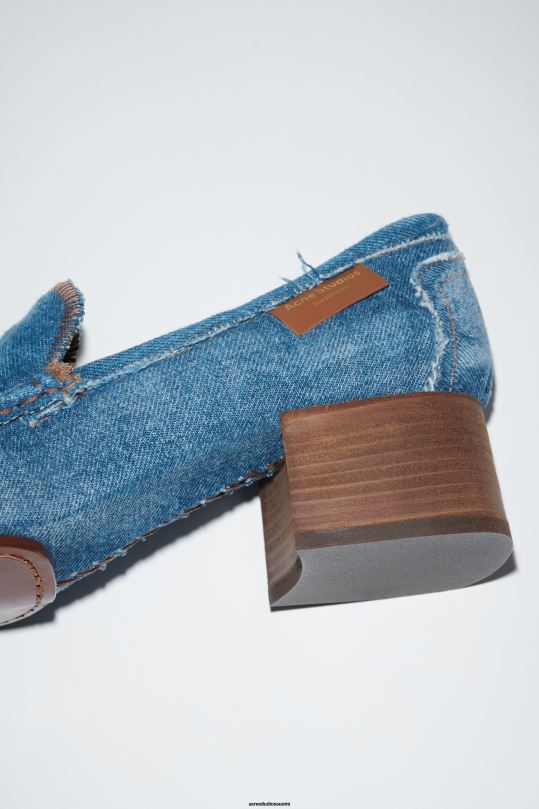 Acne Studios jalkineet sininen 0VF2B537 korkokenkilliset denim-loaferit