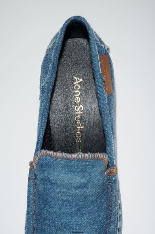 Acne Studios jalkineet sininen 0VF2B537 korkokenkilliset denim-loaferit