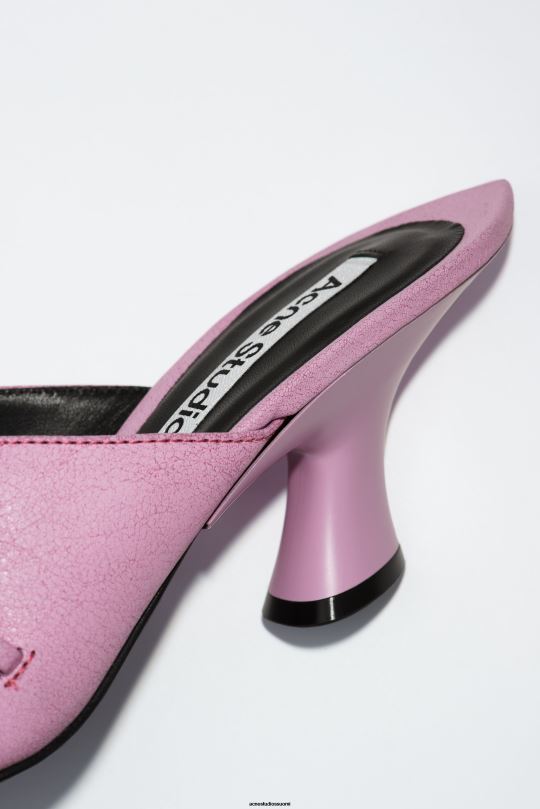 Acne Studios jalkineet vaaleanpunainen 0VF2B853 nauhoitettu kantapää muulit kiitotien show
