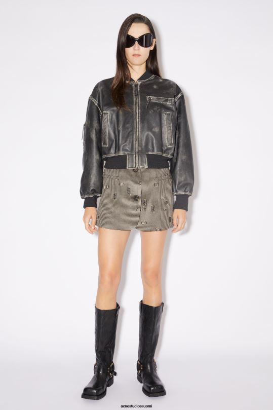 Acne Studios jalkineet antrasiitin harmaa 0VF2B552 nahkasolkilliset saappaat