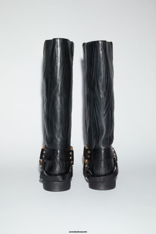 Acne Studios jalkineet antrasiitin harmaa 0VF2B552 nahkasolkilliset saappaat