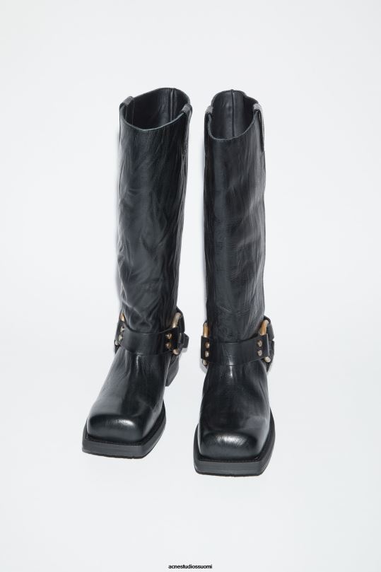 Acne Studios jalkineet antrasiitin harmaa 0VF2B552 nahkasolkilliset saappaat