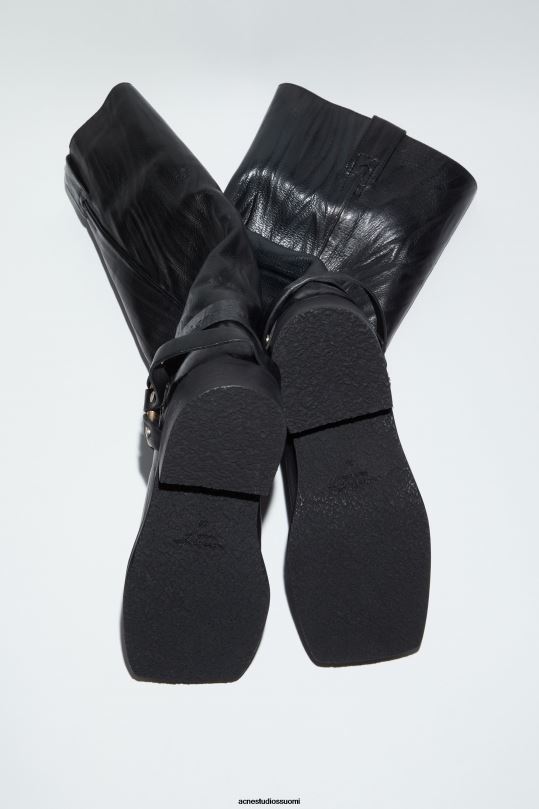 Acne Studios jalkineet antrasiitin harmaa 0VF2B552 nahkasolkilliset saappaat