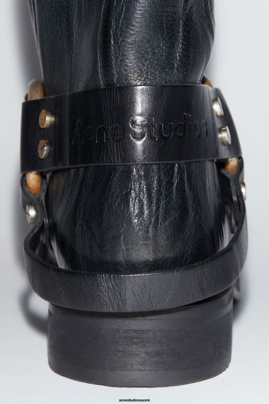 Acne Studios jalkineet antrasiitin harmaa 0VF2B552 nahkasolkilliset saappaat