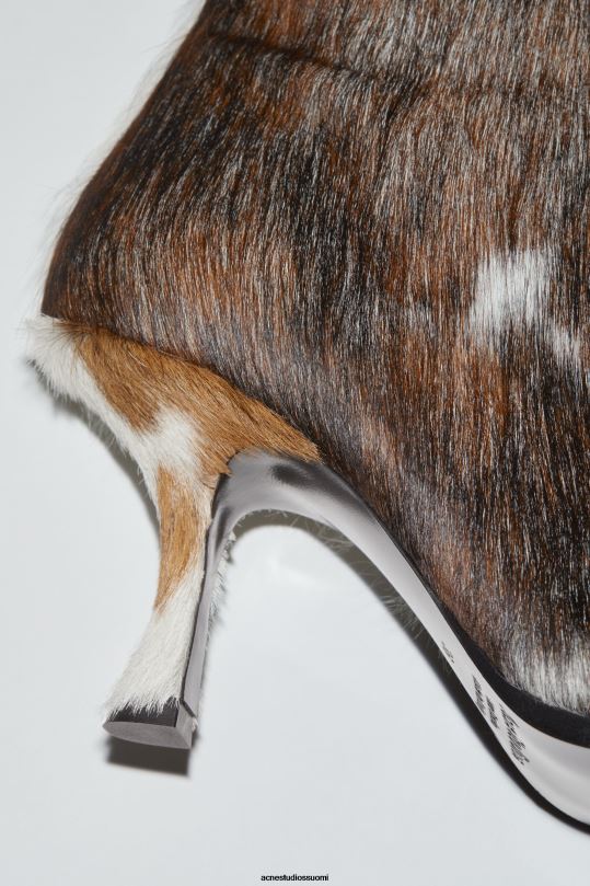 Acne Studios jalkineet moni ruskea 0VF2B636 karvainen nahkainen nilkkurit