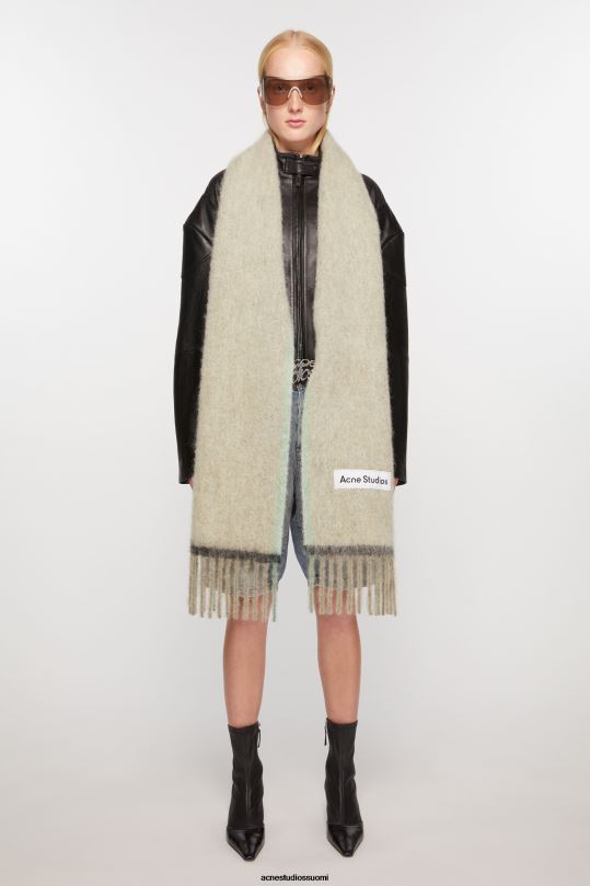 Acne Studios Lisätarvikkeet beige/harmaa 0VF2B788 villamohair-huivi - kapea