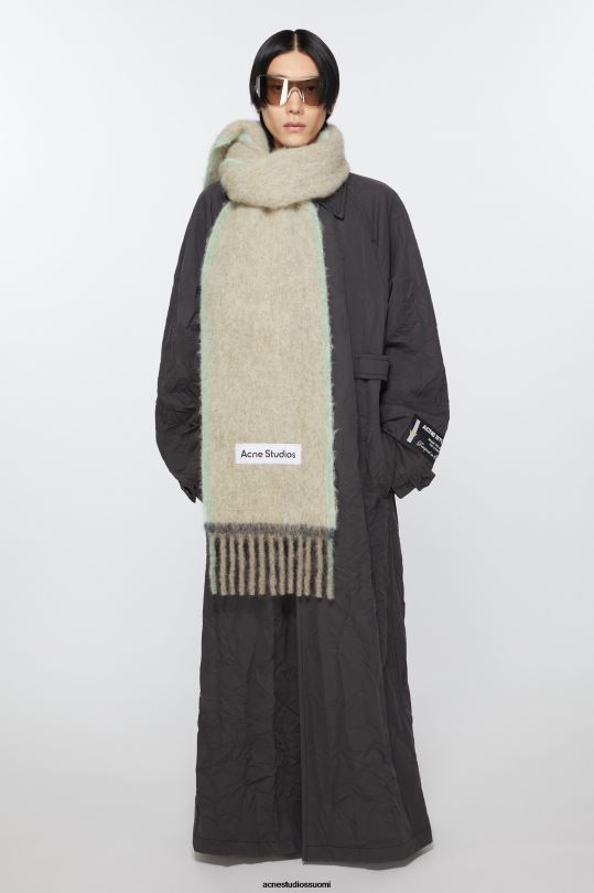 Acne Studios Lisätarvikkeet beige/harmaa 0VF2B788 villamohair-huivi - kapea