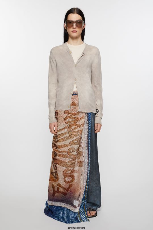 Acne Studios Lisätarvikkeet beige/sininen 0VF2B787 ylisuuri printtihuivi