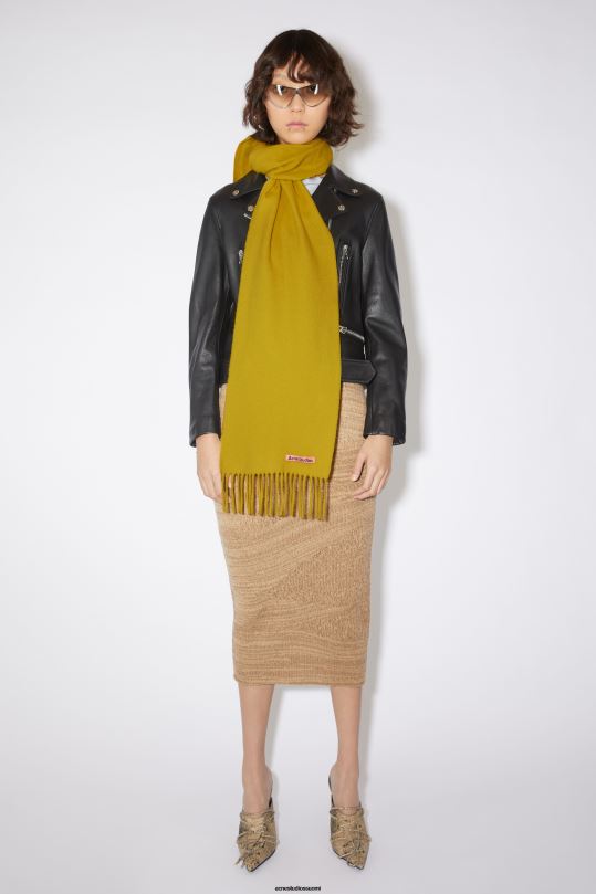 Acne Studios Lisätarvikkeet hapan keltainen 0VF2B743 hapsuvillahuivi - laiha