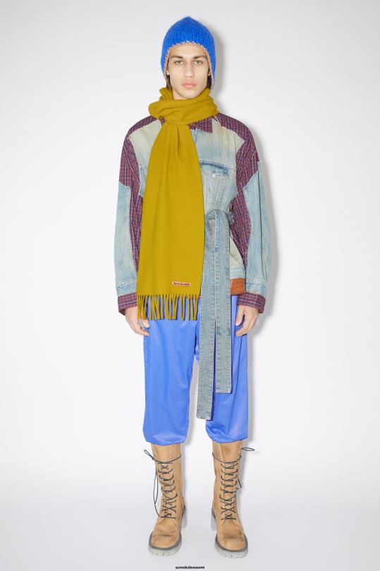 Acne Studios Lisätarvikkeet hapan keltainen 0VF2B743 hapsuvillahuivi - laiha