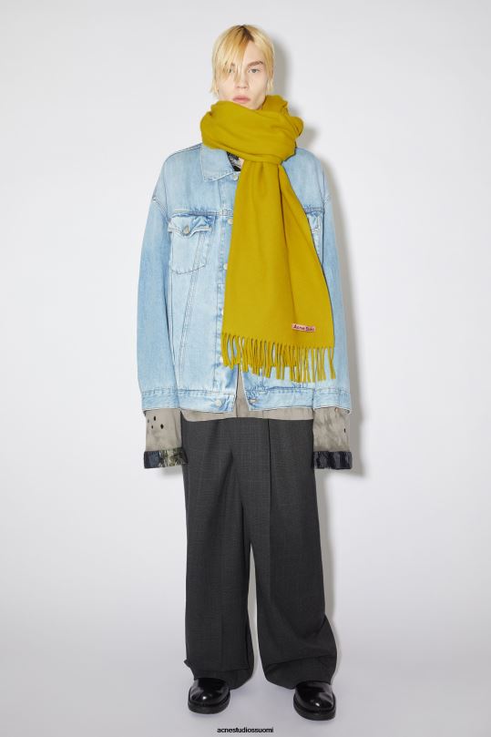 Acne Studios Lisätarvikkeet hapan keltainen 0VF2B744 hapsuvillahuivi - ylisuuri