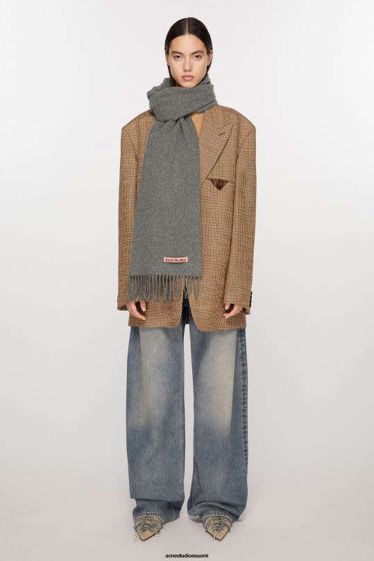 Acne Studios Lisätarvikkeet harmaa melansi 0VF2B610 hapsuvillahuivi - kapea