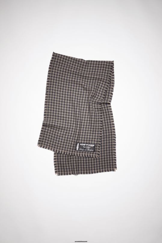 Acne Studios Lisätarvikkeet harmaa/vaaleanharmaa 0VF2B607 koiranhammas villahuivi