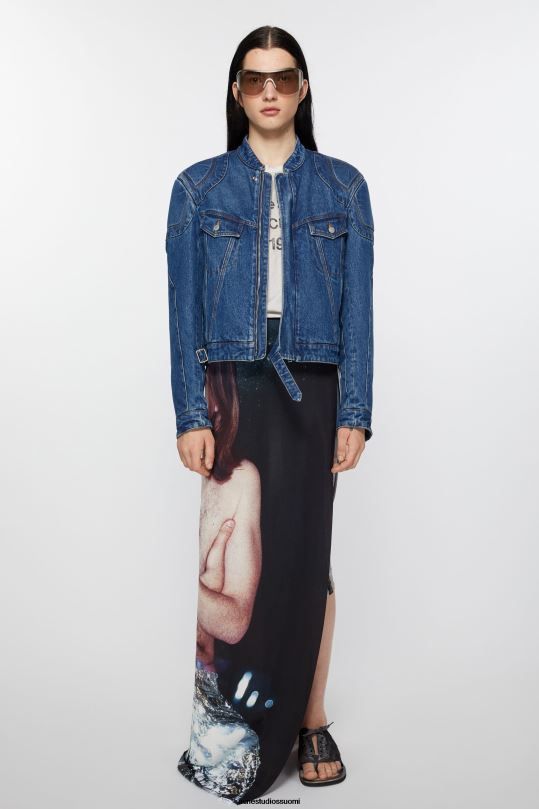 Acne Studios Lisätarvikkeet hopea 0VF2B672 painettu silkkihuivi