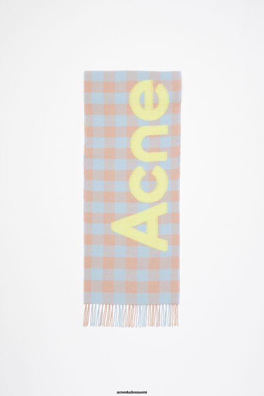 Acne Studios Lisätarvikkeet kamelin beige/happovihreä 0VF2B710 Tarkista logohuivi
