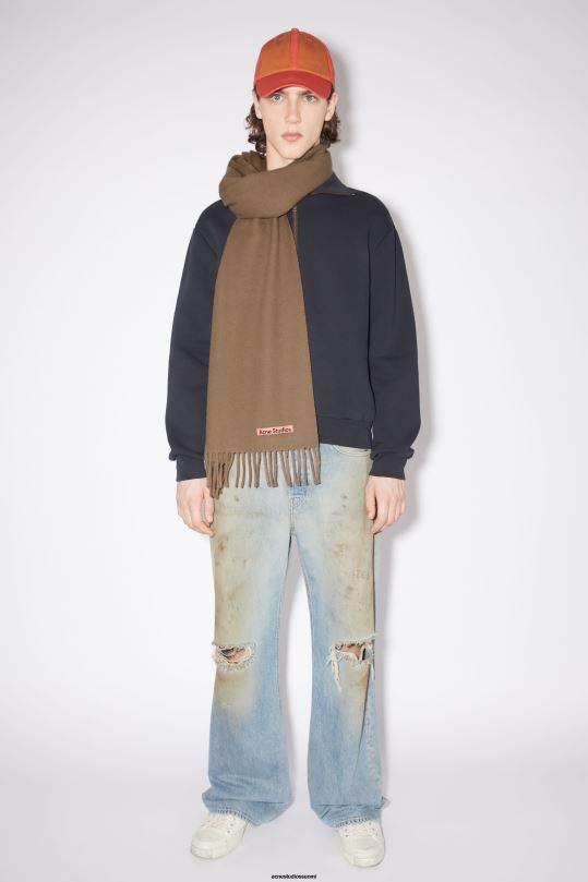 Acne Studios Lisätarvikkeet karamelliruskea 0VF2B617 hapsuvillahuivi - kapea