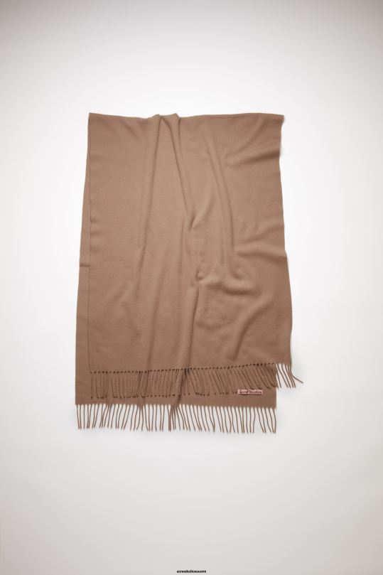 Acne Studios Lisätarvikkeet karamelliruskea 0VF2B618 hapsuvillahuivi - ylisuuri