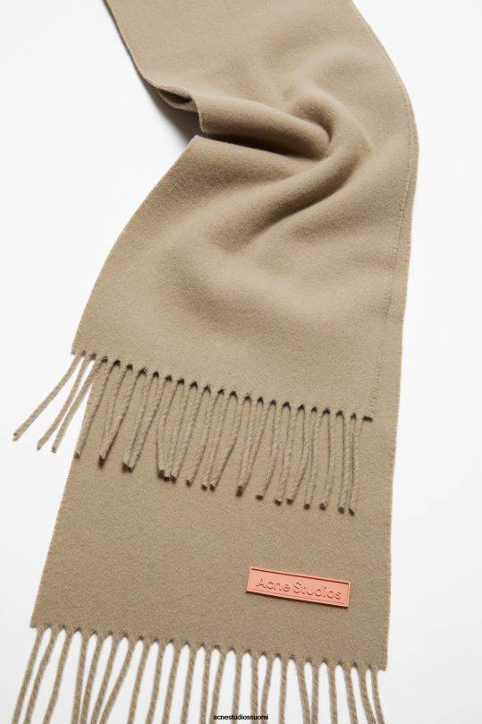 Acne Studios Lisätarvikkeet khakin vihreä 0VF2B601 hapsuvillahuivi - kapea