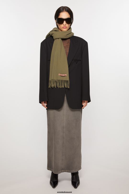 Acne Studios Lisätarvikkeet khakin vihreä 0VF2B603 hapsuvillahuivi - laiha