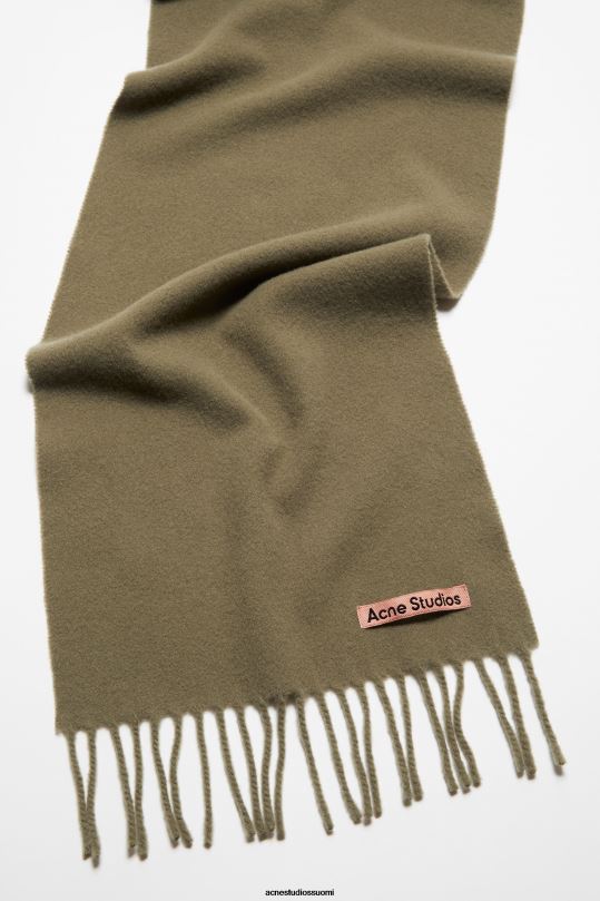 Acne Studios Lisätarvikkeet khakin vihreä 0VF2B603 hapsuvillahuivi - laiha
