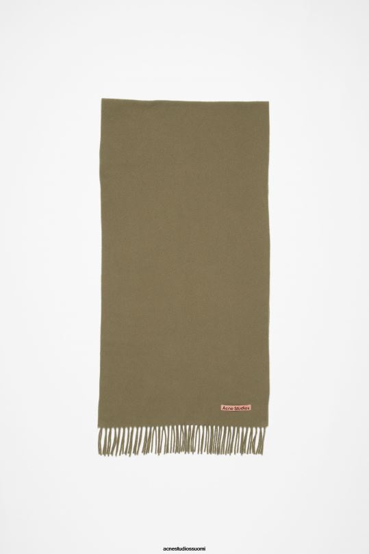 Acne Studios Lisätarvikkeet khakin vihreä 0VF2B605 hapsuvillahuivi - kapea