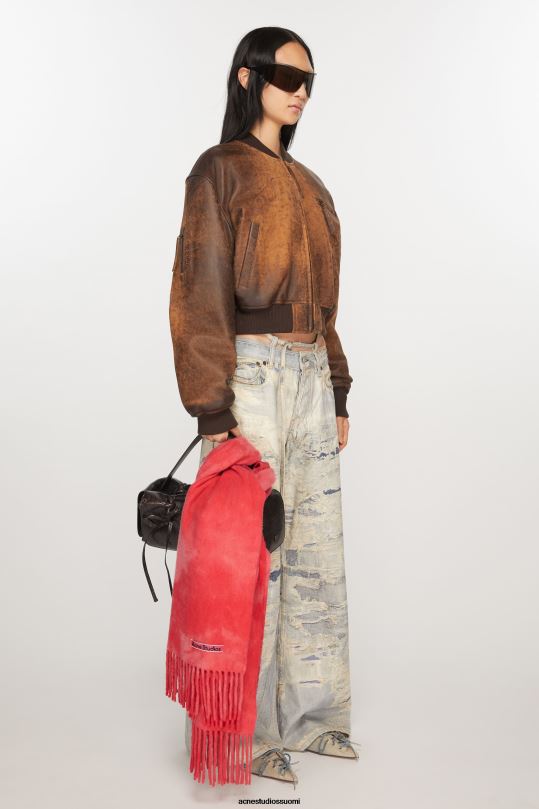Acne Studios Lisätarvikkeet kirkkaan pinkki 0VF2B804 solmittava villahuivi - kapea