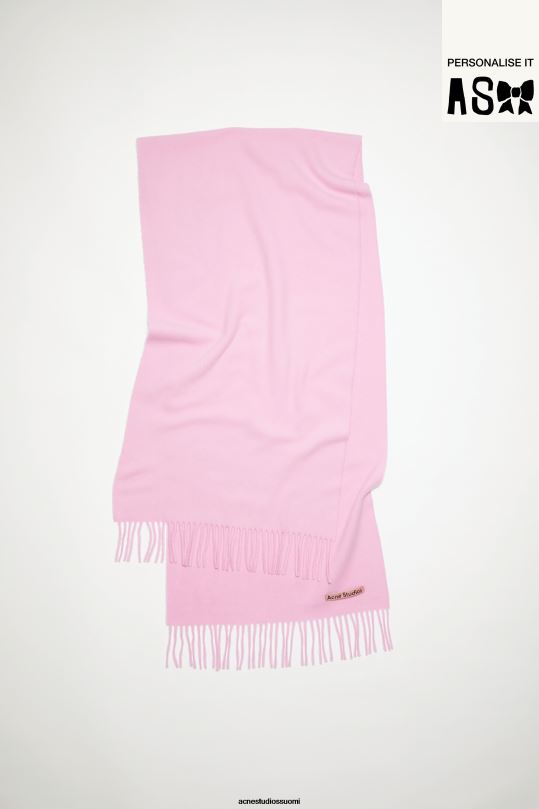 Acne Studios Lisätarvikkeet kuplan vaaleanpunainen 0VF2B798 hapsuvillahuivi - kapea