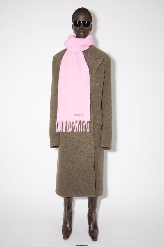 Acne Studios Lisätarvikkeet kuplan vaaleanpunainen 0VF2B798 hapsuvillahuivi - kapea
