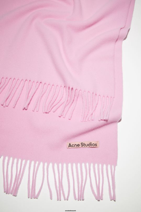 Acne Studios Lisätarvikkeet kuplan vaaleanpunainen 0VF2B798 hapsuvillahuivi - kapea