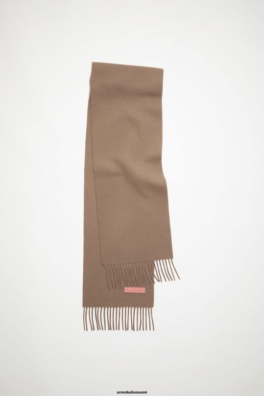 Acne Studios Lisätarvikkeet lämmin beige 0VF2B774 villahuivi vaaleanpunainen etiketti - kapea