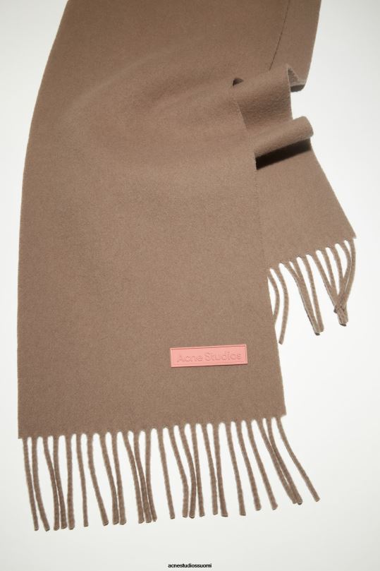 Acne Studios Lisätarvikkeet lämmin beige 0VF2B774 villahuivi vaaleanpunainen etiketti - kapea