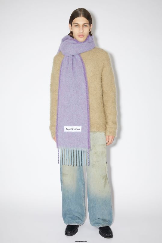 Acne Studios Lisätarvikkeet laventelin violetti 0VF2B713 villamohair-huivi - kapea