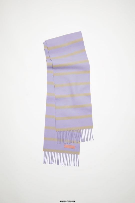 Acne Studios Lisätarvikkeet lila/keltainen 0VF2B781 villahuivi vaaleanpunainen etiketti - kapea