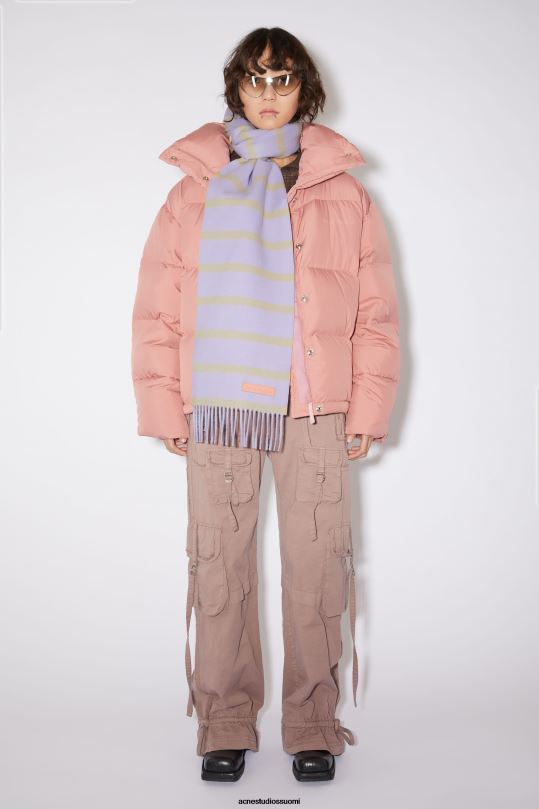 Acne Studios Lisätarvikkeet lila/keltainen 0VF2B781 villahuivi vaaleanpunainen etiketti - kapea