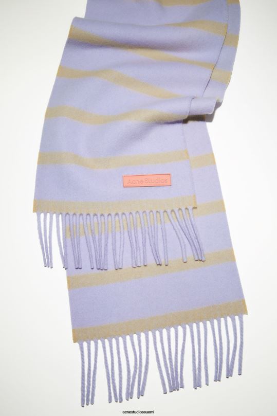 Acne Studios Lisätarvikkeet lila/keltainen 0VF2B781 villahuivi vaaleanpunainen etiketti - kapea