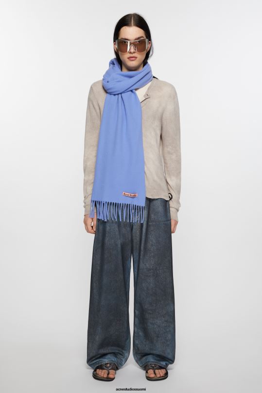 Acne Studios Lisätarvikkeet makea sininen 0VF2B565 hapsuvillahuivi - kapea