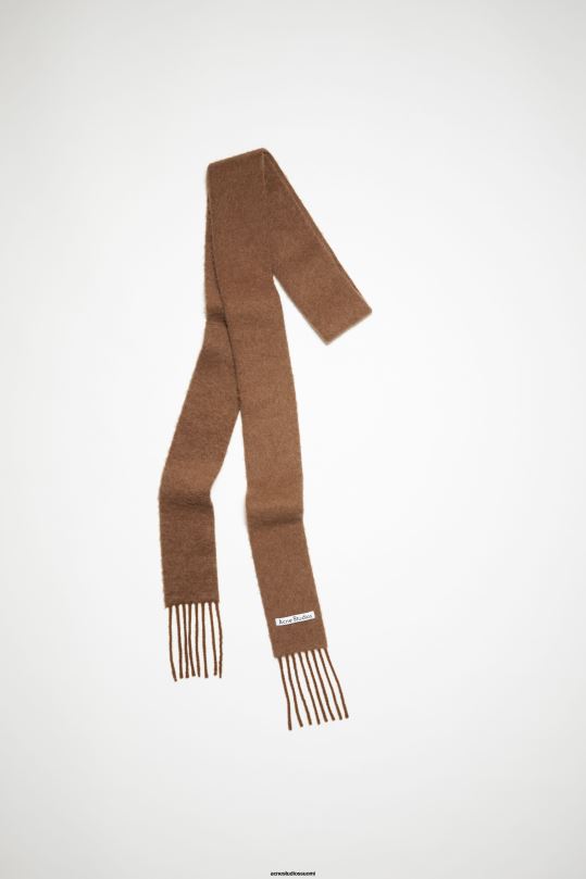 Acne Studios Lisätarvikkeet mantelinruskea 0VF2B657 villa-alpakka-hapsuhuivi - laiha