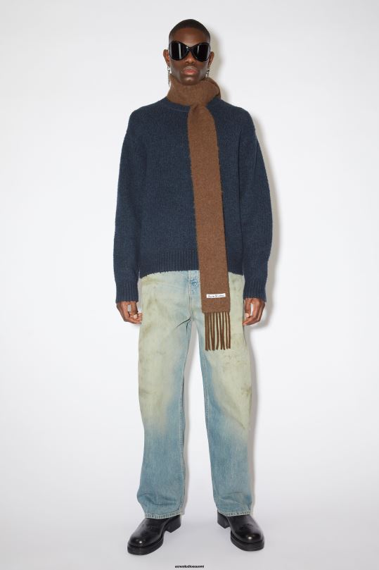 Acne Studios Lisätarvikkeet mantelinruskea 0VF2B657 villa-alpakka-hapsuhuivi - laiha