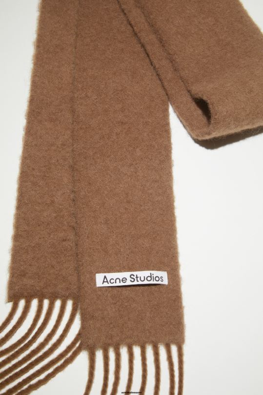 Acne Studios Lisätarvikkeet mantelinruskea 0VF2B657 villa-alpakka-hapsuhuivi - laiha